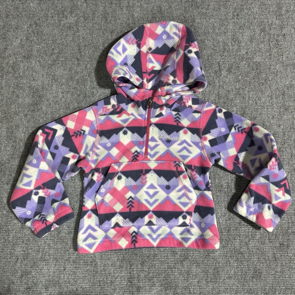Columbia Kids XXS Pullover Hoodie Half Zip Sleeve Swearshirt